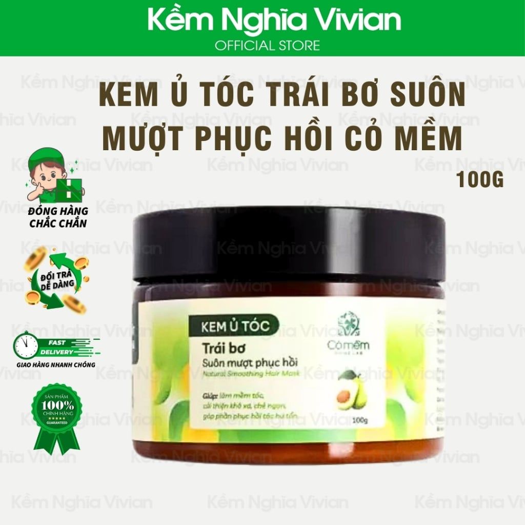  Kem ủ tóc Trái bơ suôn mượt phục hồi Cỏ Mềm 100g 