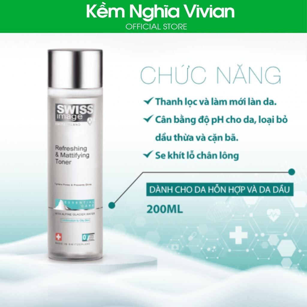 Nước cân bằng dành cho da mụn Swiss Image 200ml 