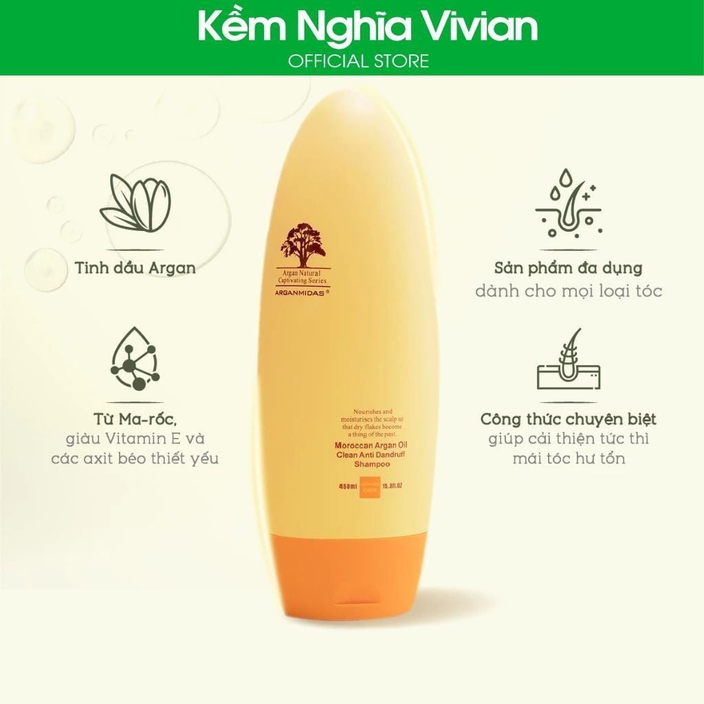  Dầu gội sạch gàu và giảm ngứa Arganmidas Clean Anti Dandruff 450ml 