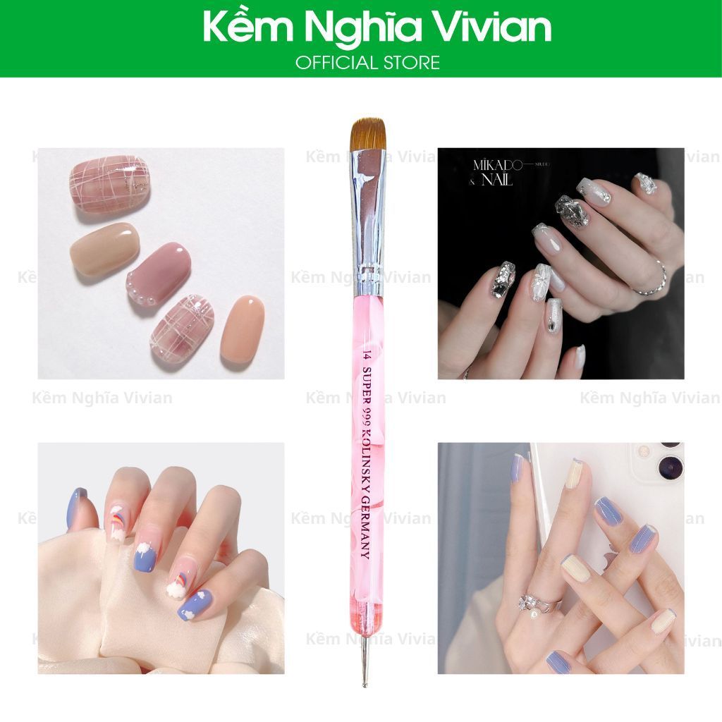  Cọ french nail 2 đầu 999 (8, 10, 12, 14) 