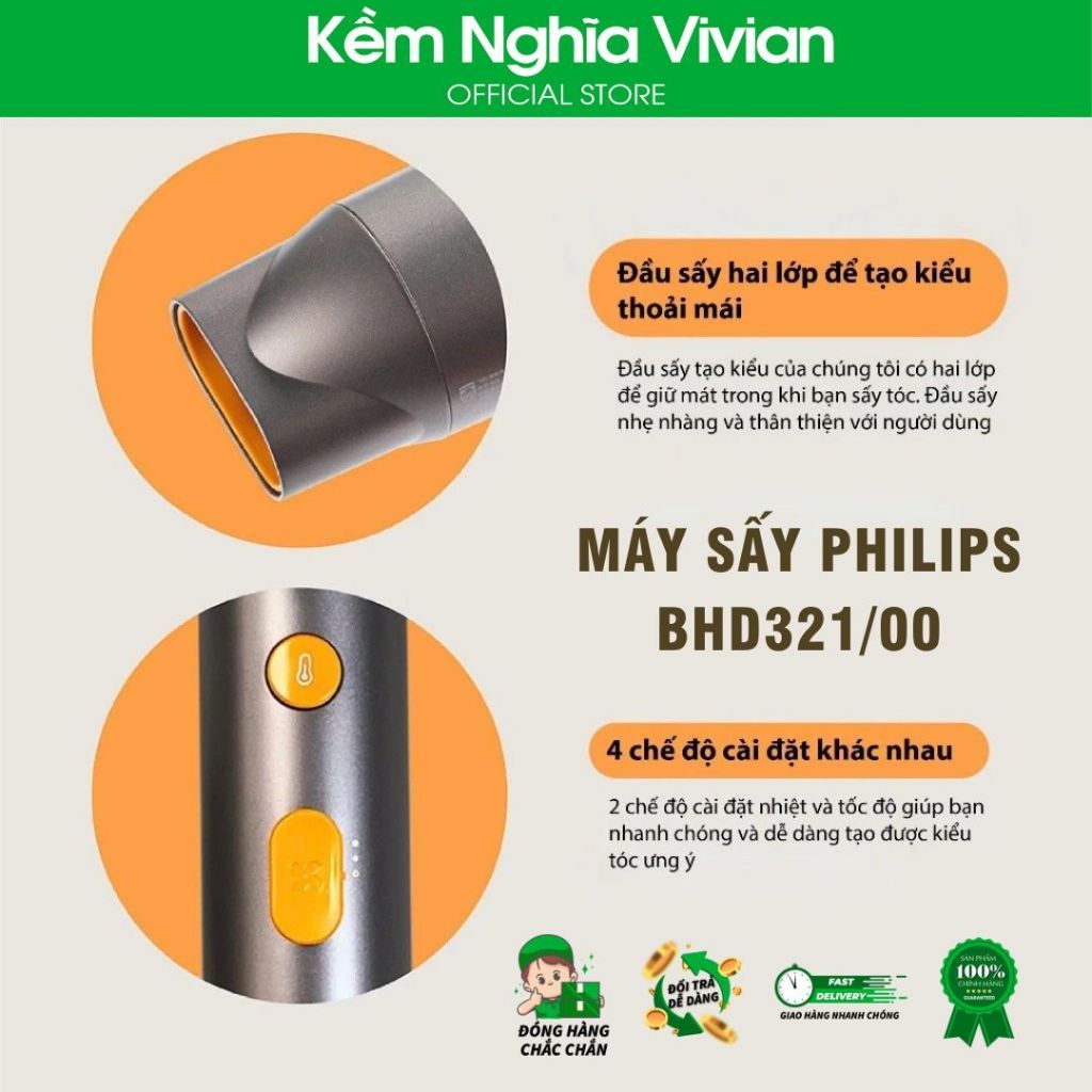  Máy sấy Philips BHD321/00 & Máy sấy Philips BHD321/50 