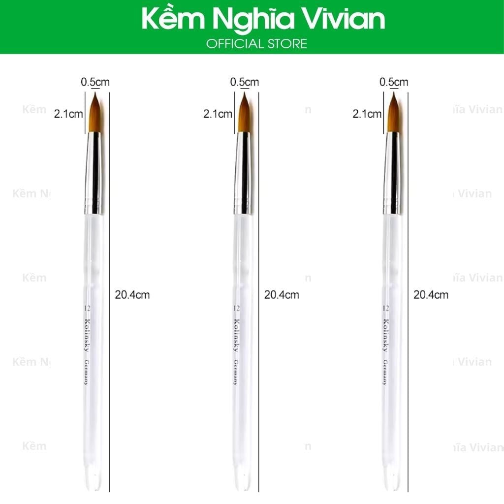  Cọ đắp bột nail cán trong BW-12, 14, 18 