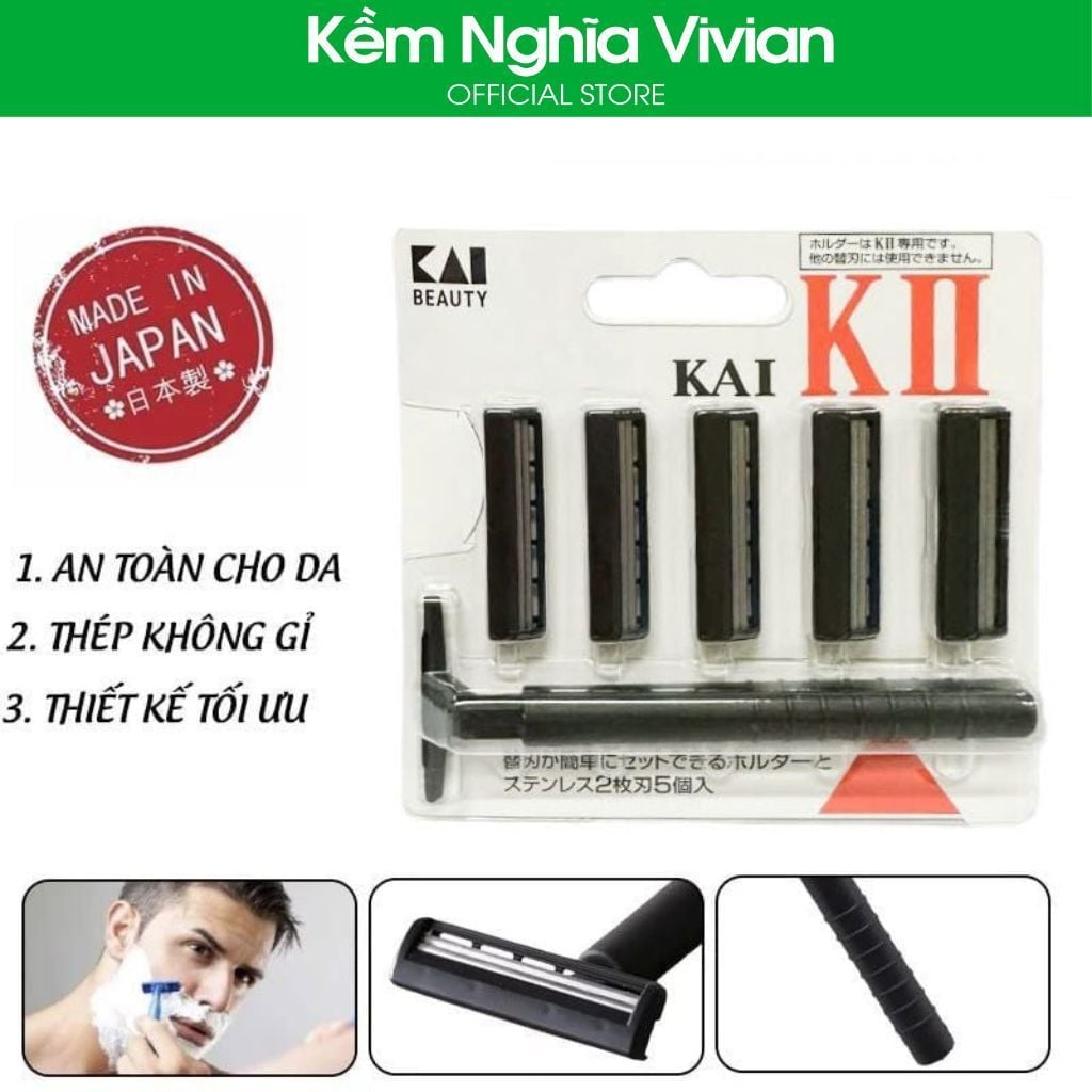  Dụng cụ cạo râu 2 lưỡi kép thân nhựa KAI (003309) #03301 