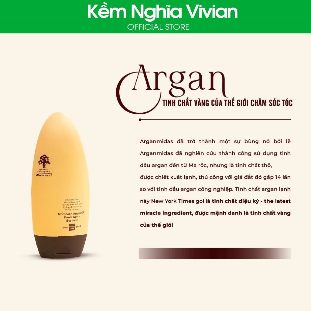  Kem dưỡng tóc uốn xoăn Arganmidas Fresh Curls 200ml 