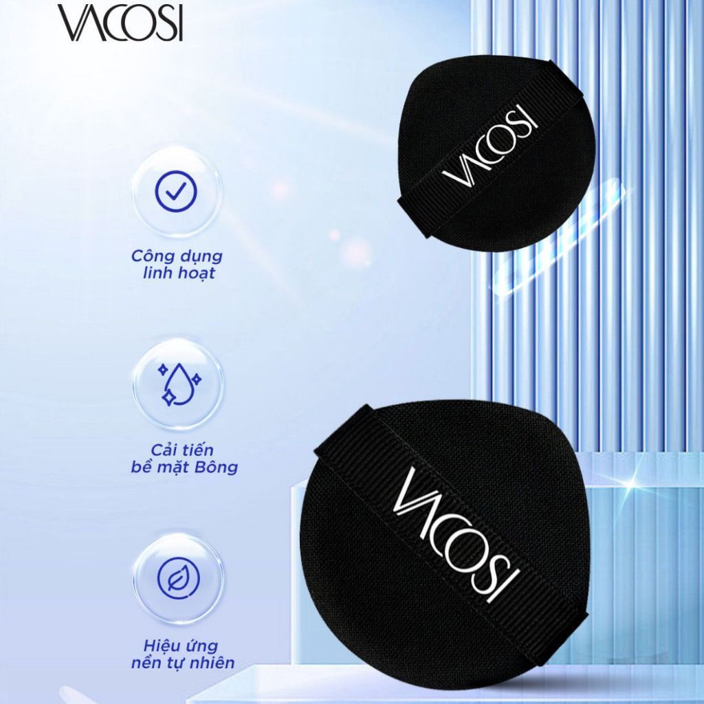  Bông Cushion Vacosi đen tròn PU06-01, PU06-02 