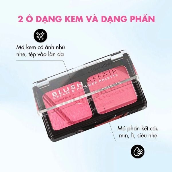  Má hồng 2 ô dạng kem và phấn Catrice Blush Affair 