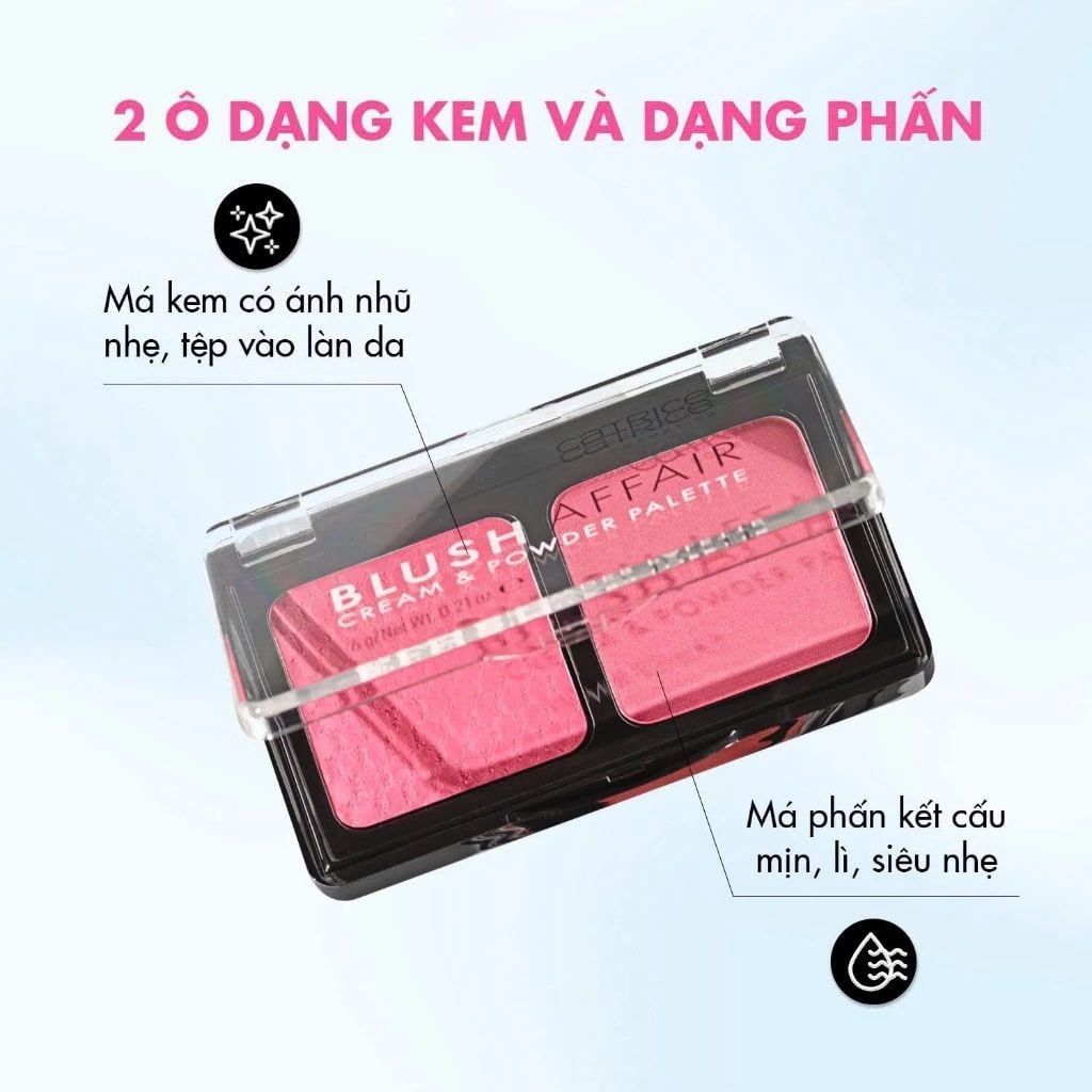  Má hồng 2 ô dạng kem và phấn Catrice Blush Affair 