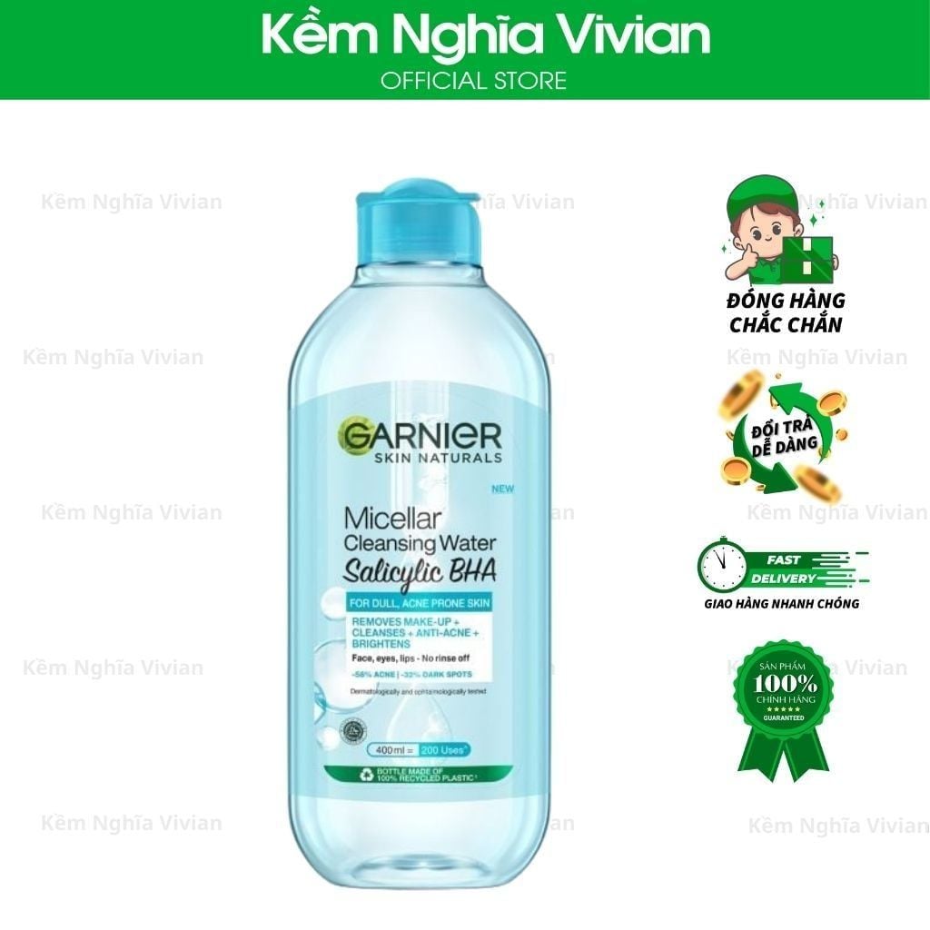  Nước Tẩy Trang Garnier Dành Cho Da Dầu & Mụn 400ml 