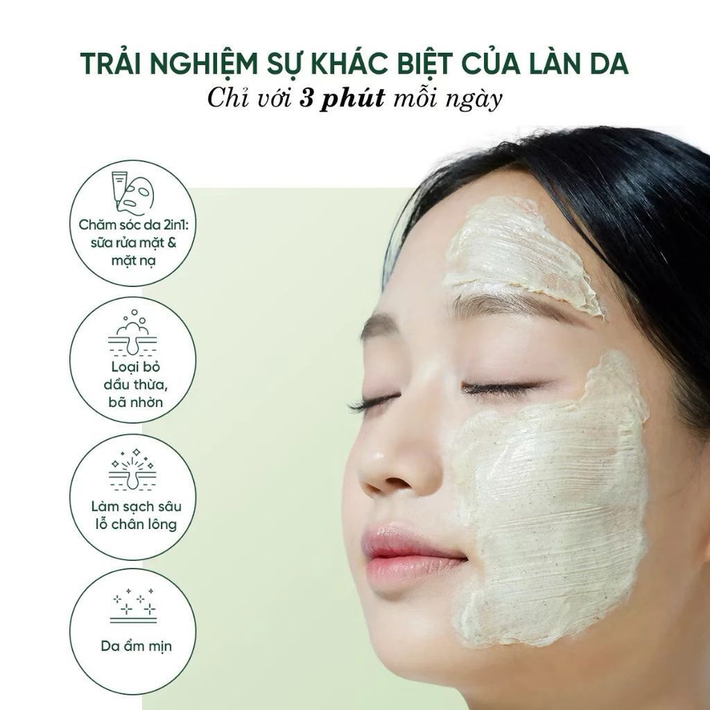  Mặt nạ sữa rửa mặt 2in 1 làm sạch sâu cho da mụn, nhạy cảm Dewdap 150ml 
