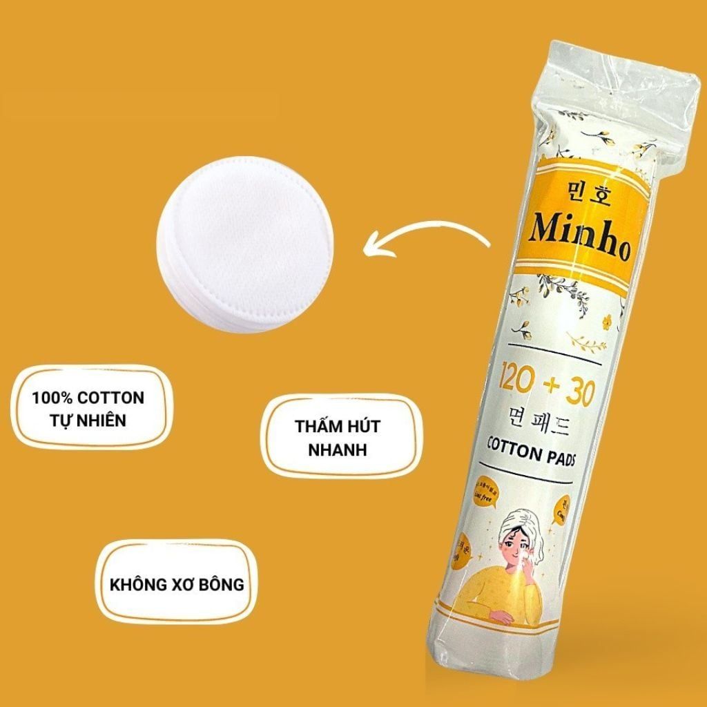  Bông tẩy trang Minho 150 miếng 