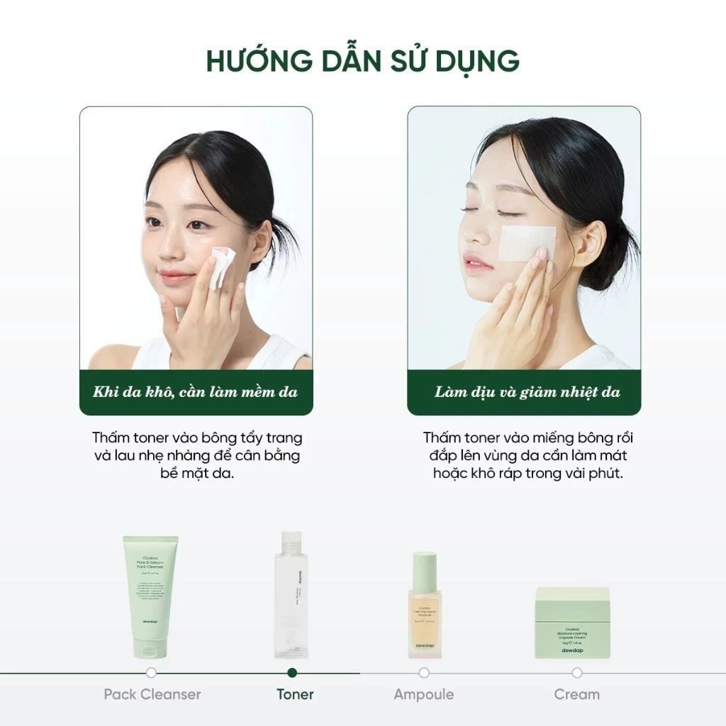  Toner tẩy tế bào chết phức hợp AHA+BHA+PHA cấp ẩm dịu da Dewdap 350ml 