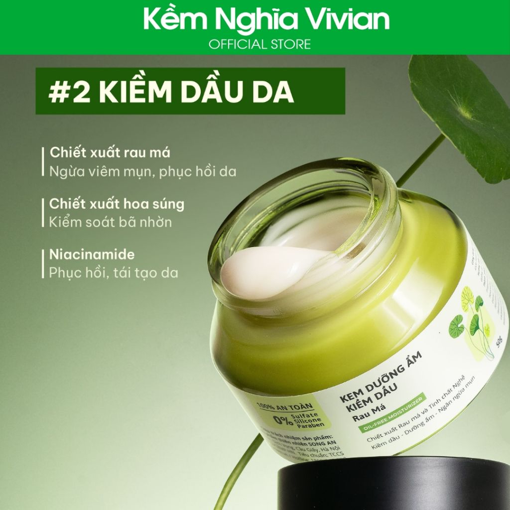  Kem dưỡng ẩm kiềm dầu Rau Má Cỏ Mềm 50ml (MP9575) 