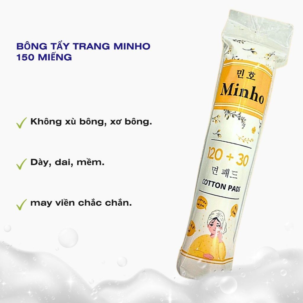  Bông tẩy trang Minho 150 miếng 