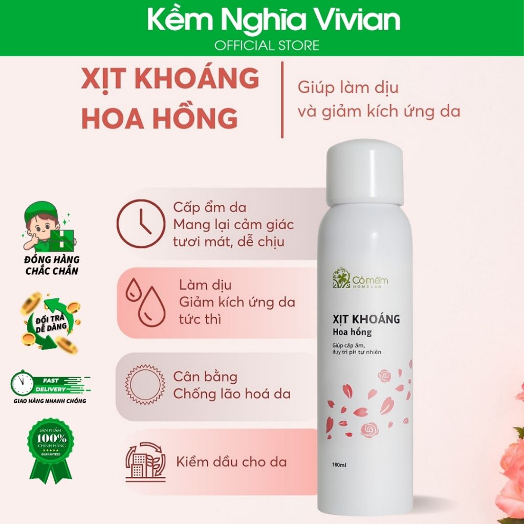  Xịt khoáng Hoa hồng Cỏ Mềm 120ml 