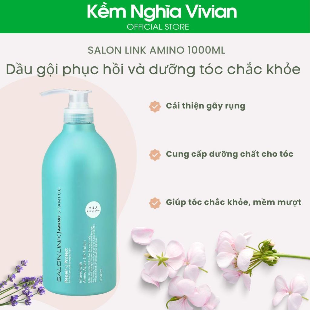  Dầu gội, dầu xả phục hồi và dưỡng tóc chắc khỏe Salon Link Amino 1000ml 