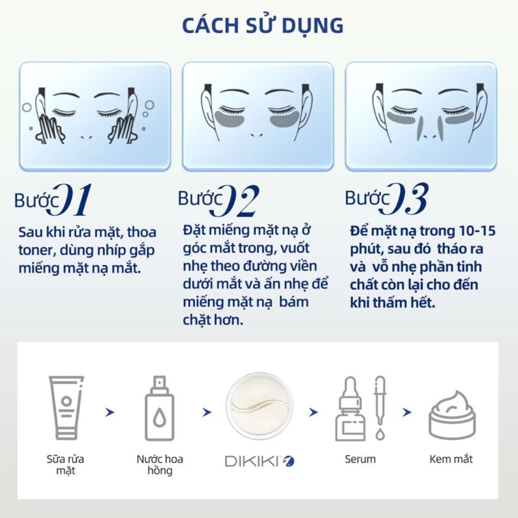  Mặt Nạ Mắt DIKIKI Giảm Quầng Thâm Mắt Mờ Nếp Nhăn Chống Lão Hóa Làm Sáng Da Dưỡng Ẩm Sâu 