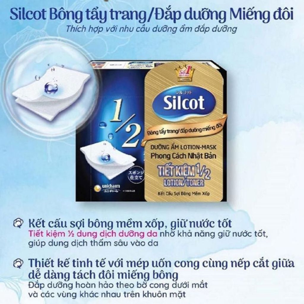  Bông tẩy trang đắp dưỡng Silcot 40 miếng 