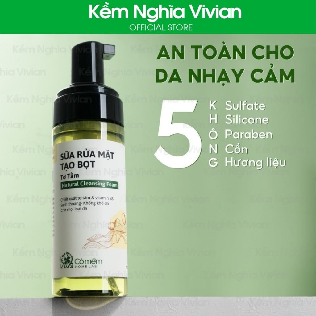  Sữa rửa mặt tạo bọt Rau má Cỏ Mềm 50ml 