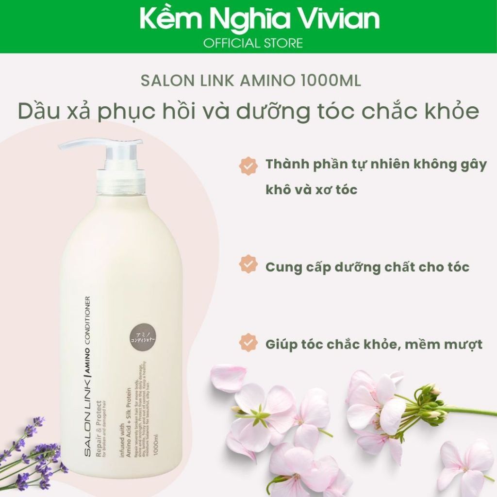  Dầu gội, dầu xả phục hồi và dưỡng tóc chắc khỏe Salon Link Amino 1000ml 