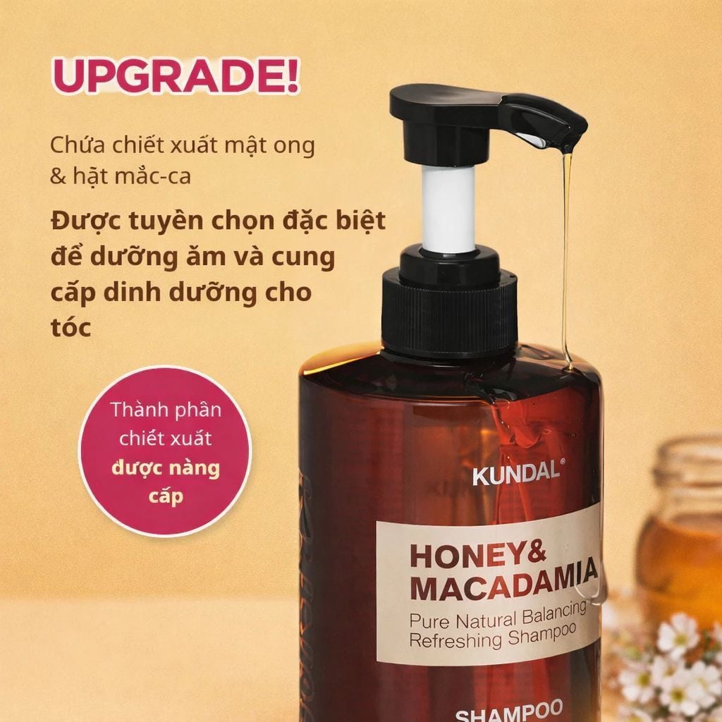  Dầu gội - xả cân bằng tự nhiên Kundal Honey & Maca 500ml 