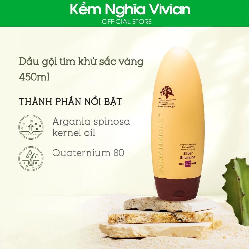  Dầu gội tím khử sắc vàng Arganmidas Silver 450ml 