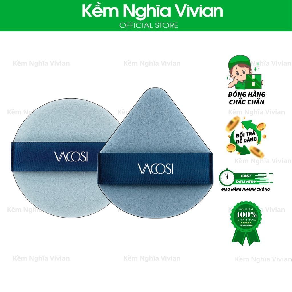  Bông Phấn Cushion 2 Mặt Vacosi BP53-01, BP53-02 