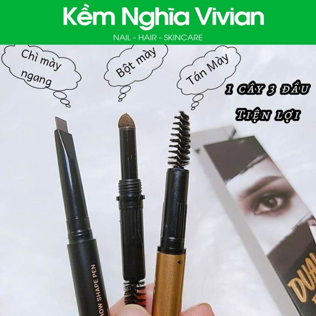  Vacosi 3 in 1 Eyebrow Pencil (chì kẻ mày 3 đầu) 