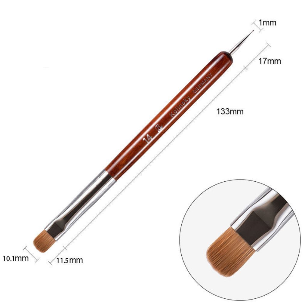  Cọ french nail cán nâu chấm bi BW-8, 10, 12, 14, 16 