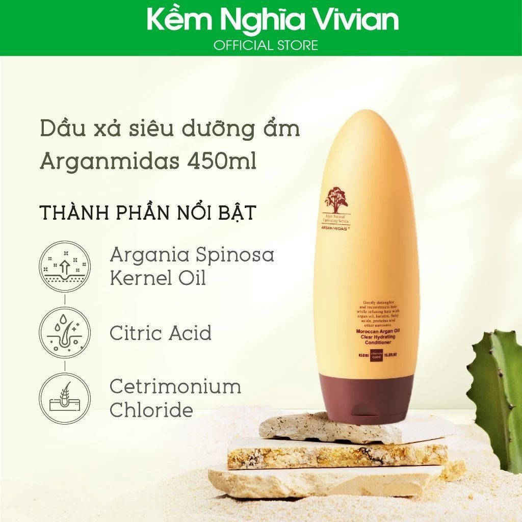  Dầu gội - Dầu xả siêu dưỡng ẩm Arganmidas Clear Hydrating 450ml 
