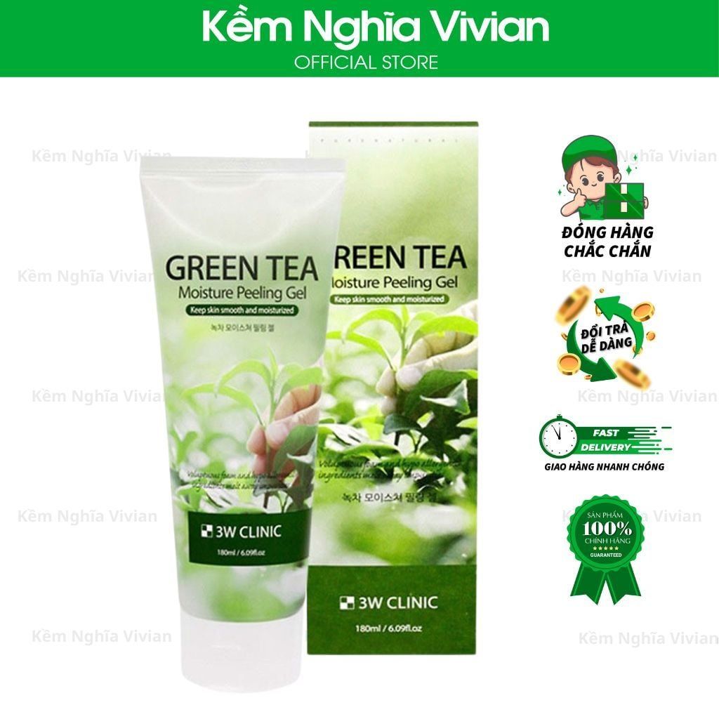  Tẩy tế bào chết trà xanh 3W Clinic 180ml 