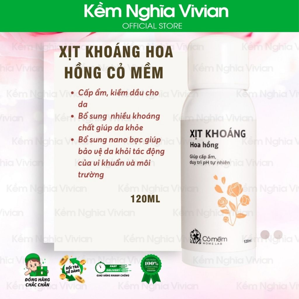  Xịt khoáng Hoa hồng Cỏ Mềm 120ml 