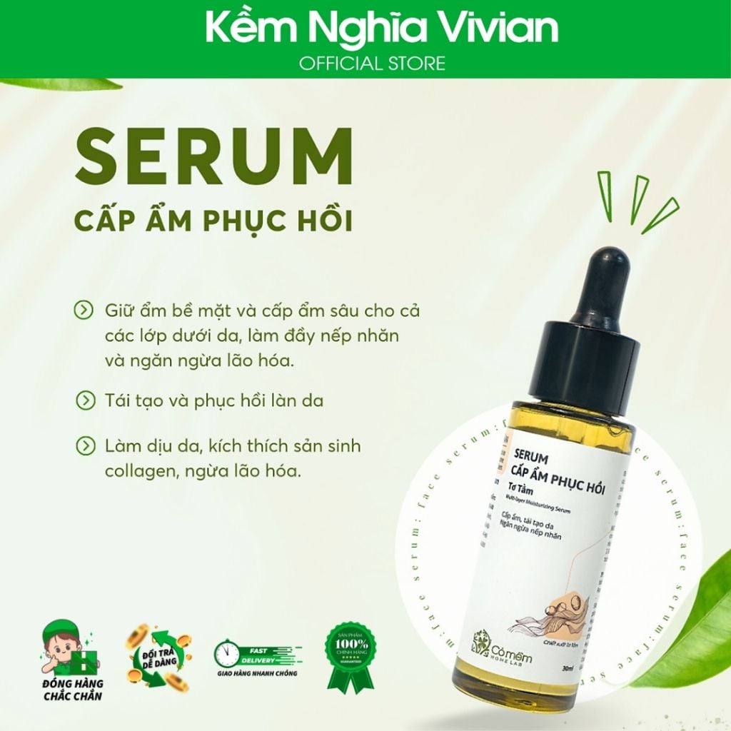  Serum cấp ẩm phục hồi Tơ Tằm Cỏ Mềm 30ml 