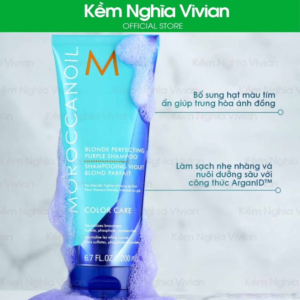  Dầu gội tím khử vàng Moroccanoil Blonde Perfecting Purple 200ml (MP9466) 