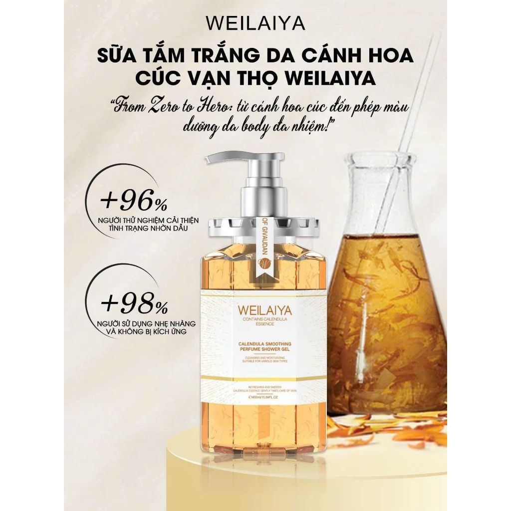  Sữa Tắm Trắng Da Cánh Hoa Cúc Weilaiya 450ml 