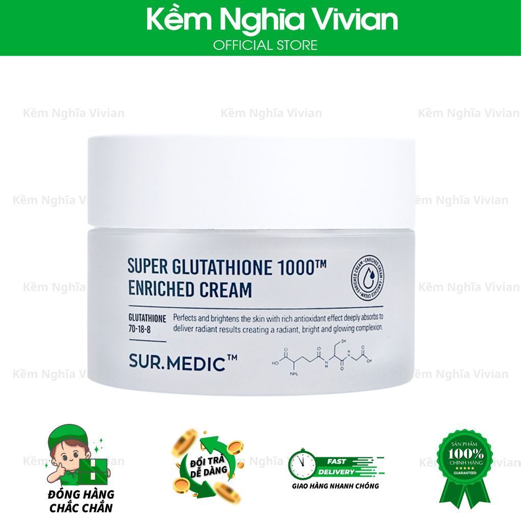  Kem Dưỡng Trắng Da Căng Bóng Sur Medic Super Glutathione 50ml 