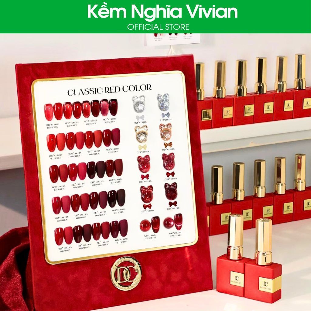  Set Gel Mắt Mèo Đỏ Mix Kim Tuyến DG (30 chai) 