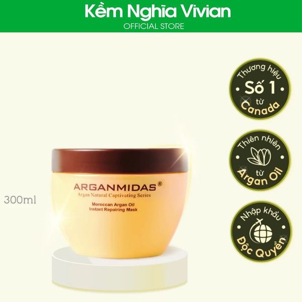  Kem ủ dưỡng ẩm phục hồi Arganmidas Instantly Repairing 300ml - Kem ủ phục hồi tóc hư tổn Keratin Arganmidas 300ml 