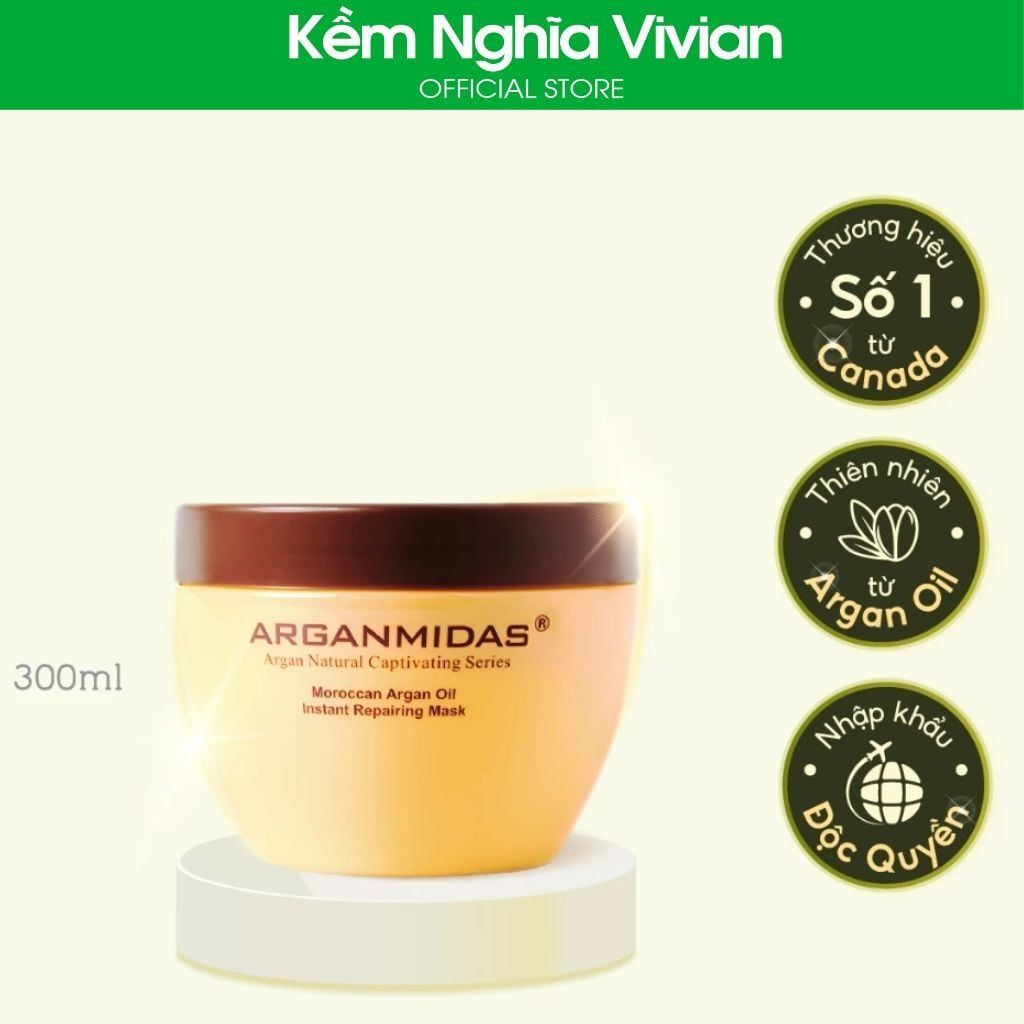  Kem ủ dưỡng ẩm phục hồi Arganmidas Instantly Repairing 300ml - Kem ủ phục hồi tóc hư tổn Keratin Arganmidas 300ml 