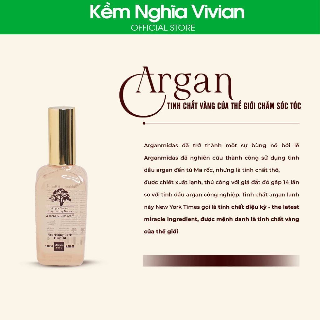  Tinh dầu dưỡng tóc uốn xoăn Arganmidas Nourishing Curls 100ml 