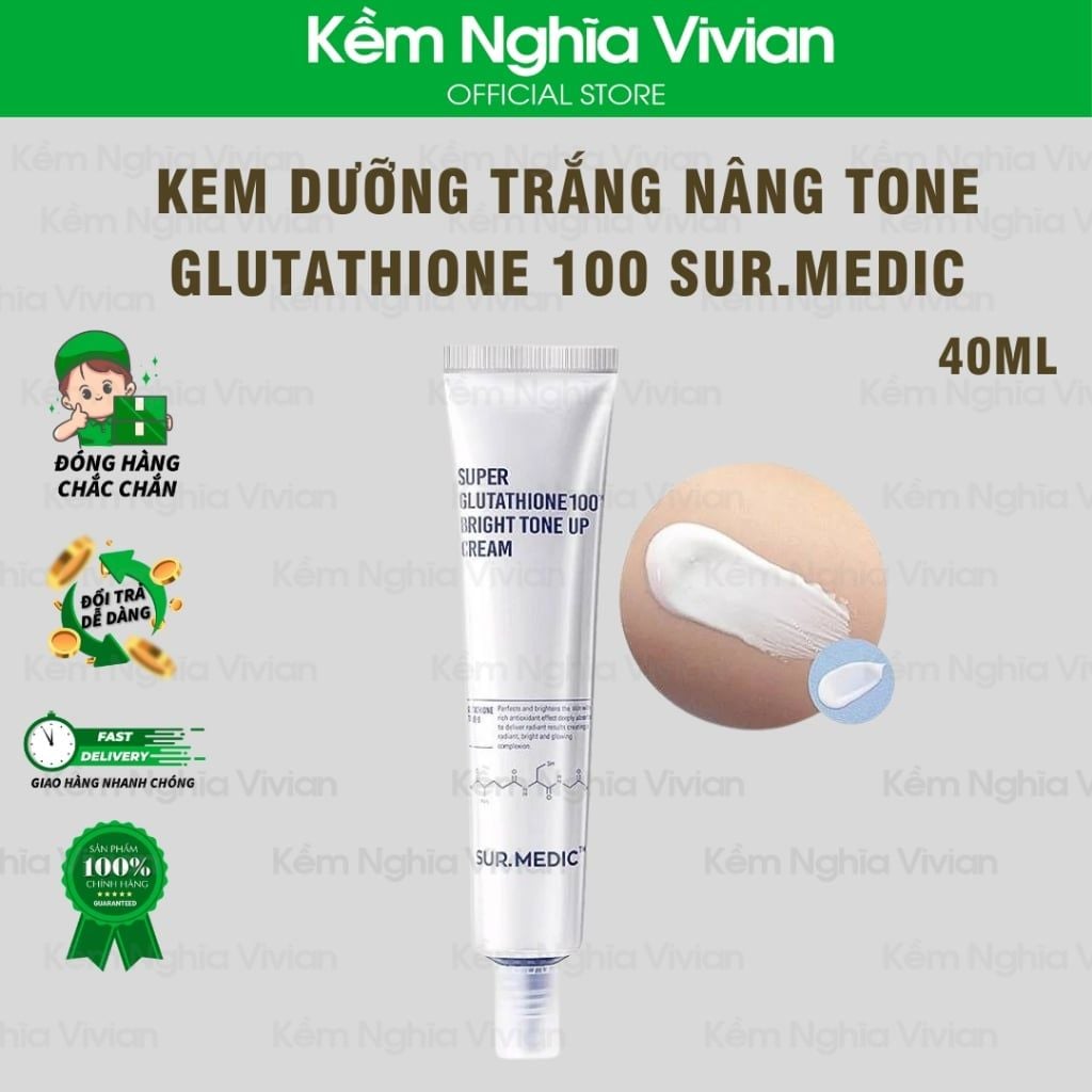  Kem dưỡng trắng nâng tone Glutathione 100 Sur.Medic 40ml (MP9104) 