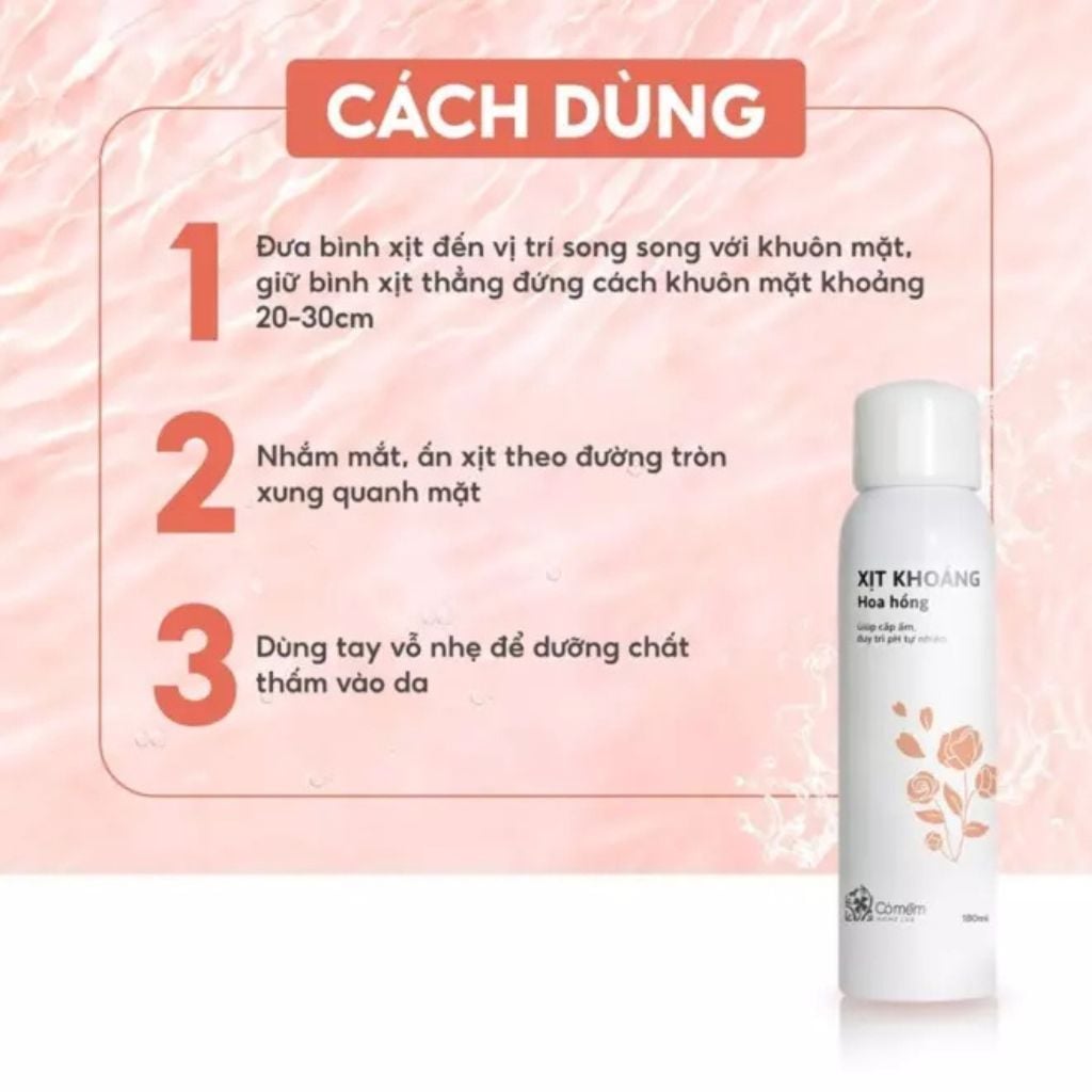  Xịt Khoáng Hoa Hồng Cỏ Mềm 180ml 