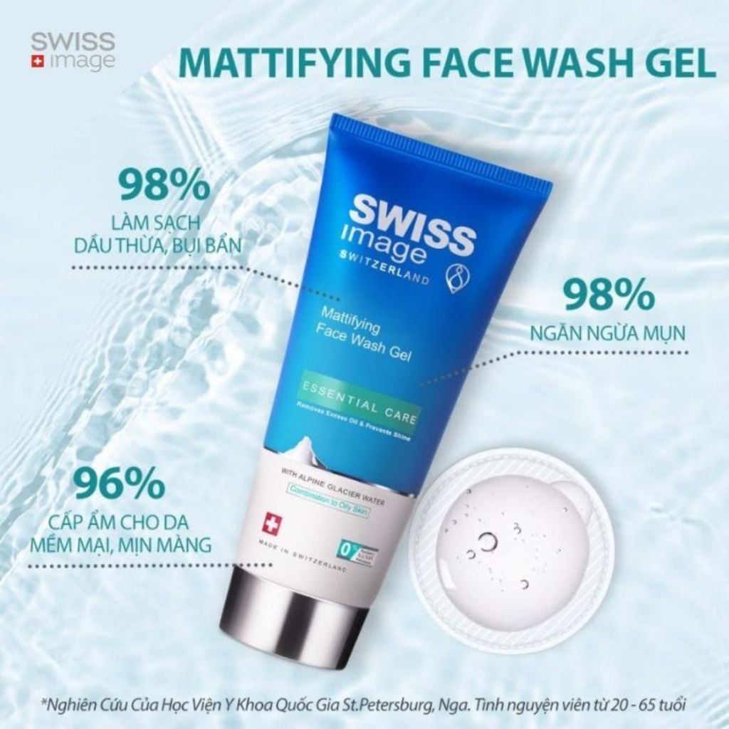  Gel rửa mặt dành cho da hỗn hợp & dầu mụn Swiss Image 200ml 