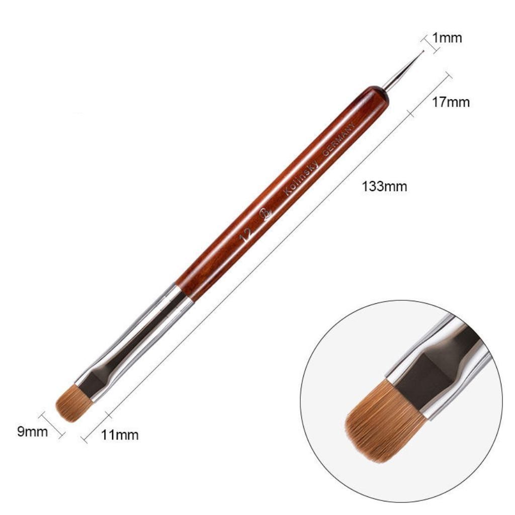  Cọ french nail cán nâu chấm bi BW-8, 10, 12, 14, 16 