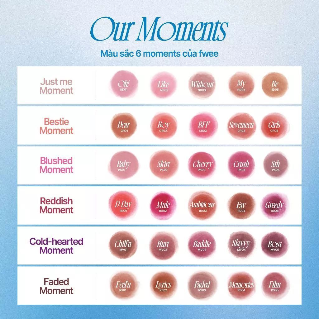  Son kem bùn và má hồng Fwee Blurry Pudding Pot 