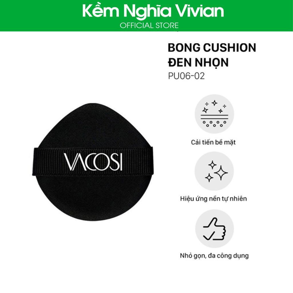  Bông Cushion Vacosi đen tròn PU06-01, PU06-02 