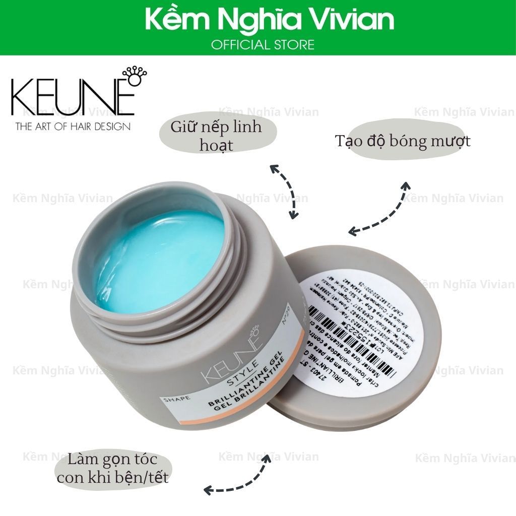  Gel tạo kiểu mềm và bóng tóc Keune Style Brilliantine Gel 