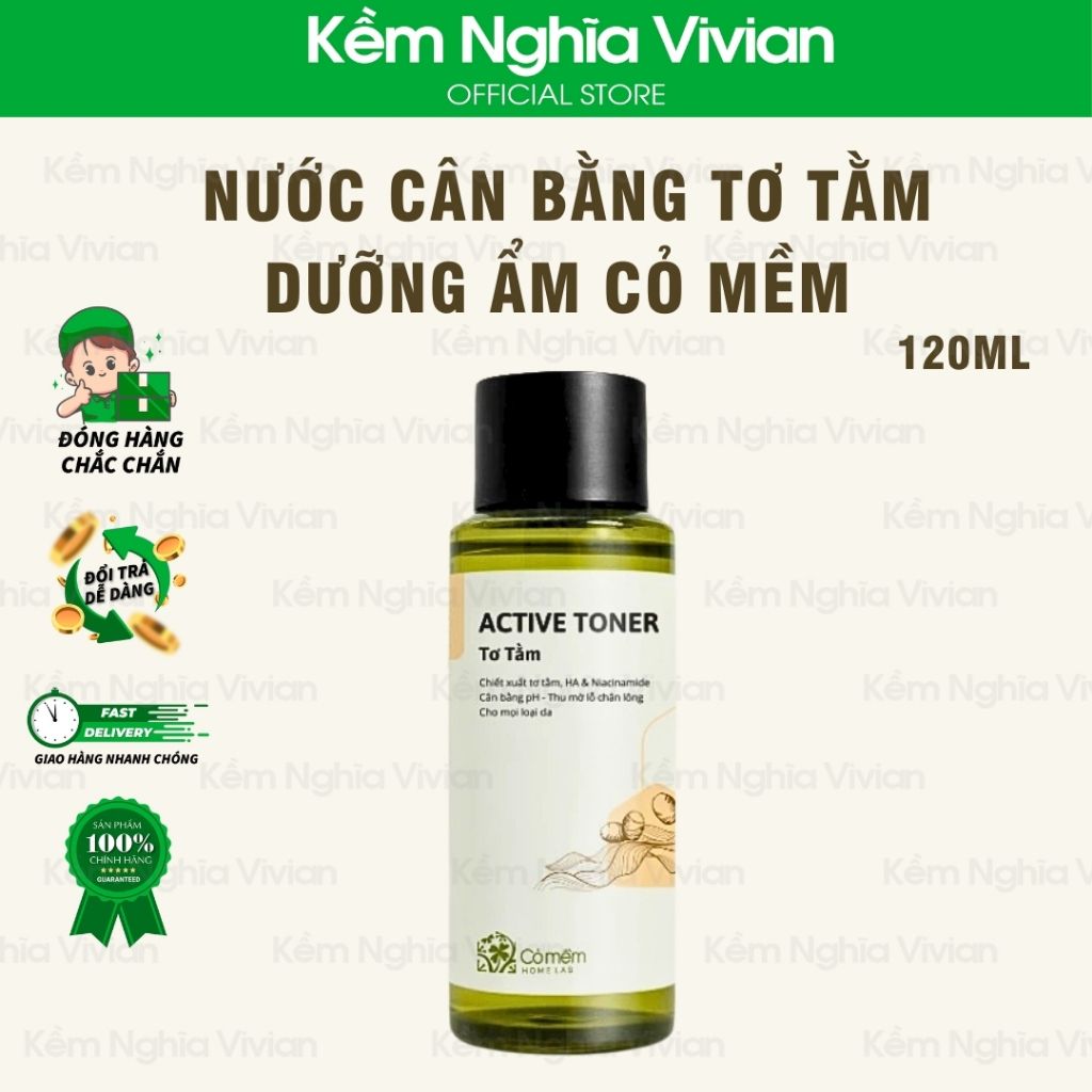  Toner - Nước cân bằng Tơ Tằm dưỡng ẩm Cỏ Mềm 120ml 