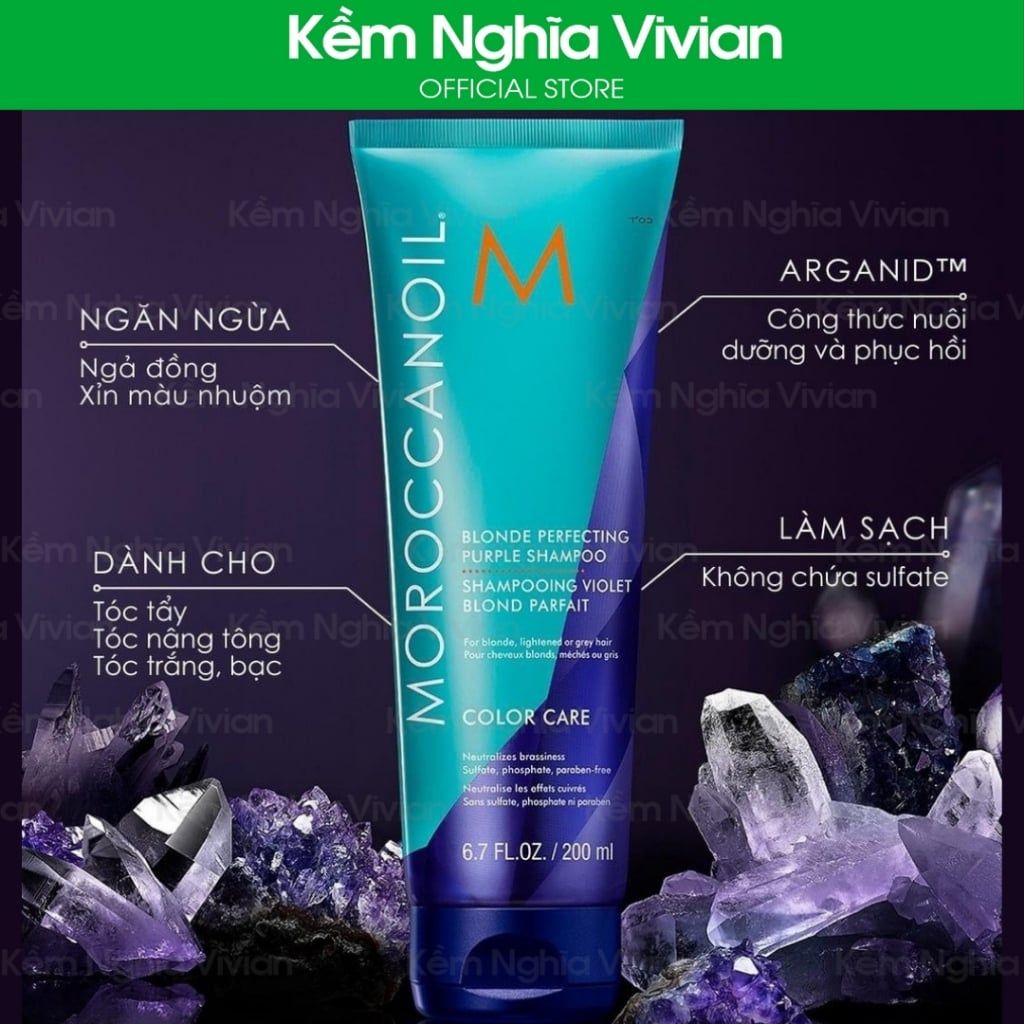  Dầu gội tím khử vàng Moroccanoil Blonde Perfecting Purple 200ml (MP9466) 