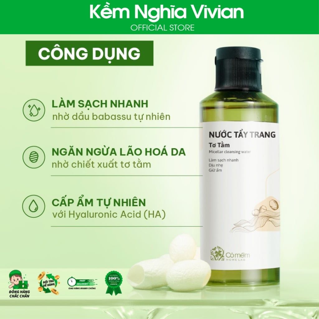  Nước tẩy trang Tơ Tằm Cỏ Mềm 