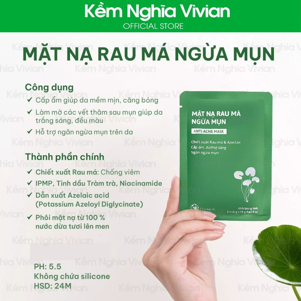  Mặt nạ Rau Má ngừa mụn Cỏ Mềm (MP9584) 